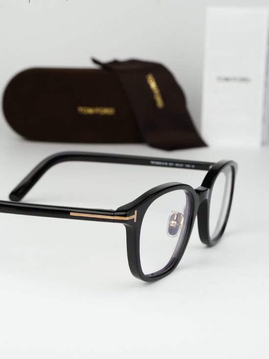 Tom Ford Women Eyeglasses Black Blue Block Square FT5858-D-B 001 NEW AUTHENTIC main image 6